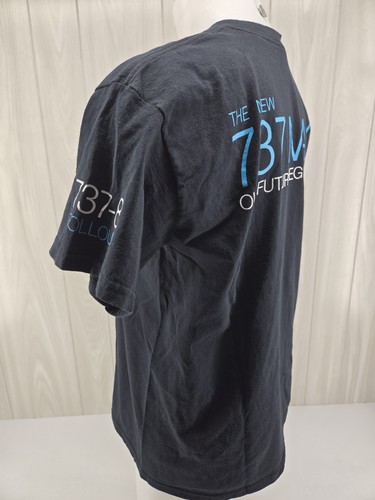 Boeing 737-8 Rollout Large Promo Aviation Black T-Shirt Mens - Picture 11 of 12