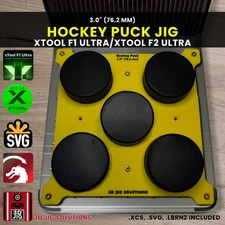 xTool F1 Ultra & F2 Ultra Hockey Puck Jig | Laser Engraving Template