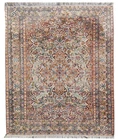 Rare Hand Knotted Vintage Kashmir Kashmiri Pictorial Silk Area Rug 5.1 x 3.1 Ft