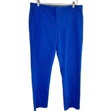 Tommy Hilfiger Blue  Red Nautical Print Stretch Slim Fit Chino Pants Size 12