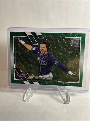 2021 Topps Green Crackle Foil Brett Phillips /499 Tampa Bay Rays #586
