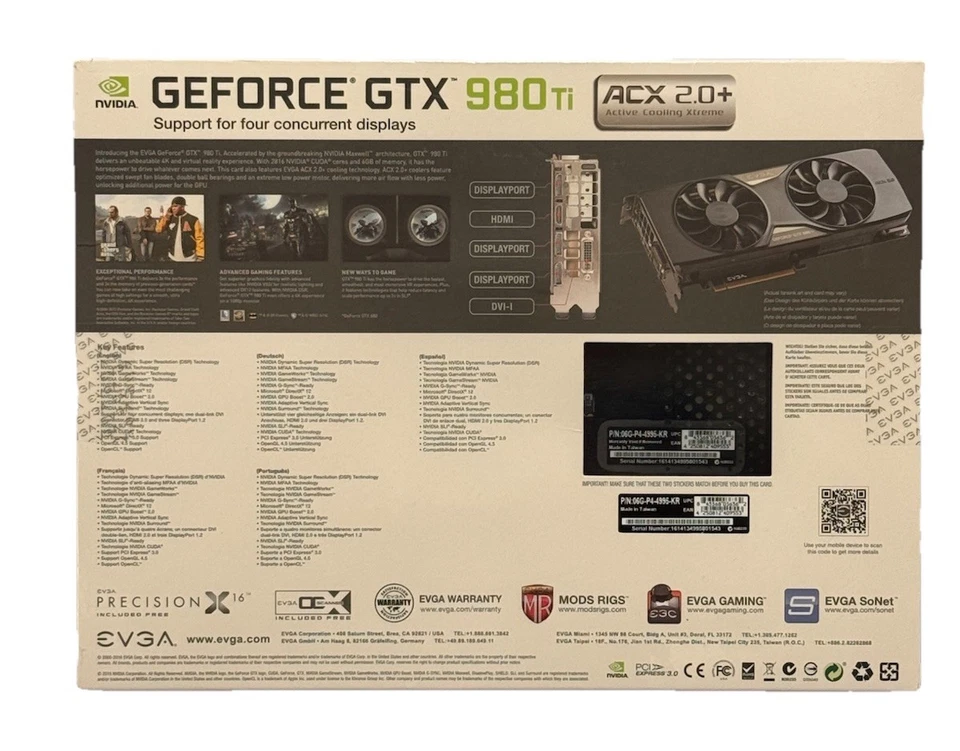 EVGA NVIDIA GeForce GTX 980 Ti 6GB GDDR5 Graphics NIB - Image 2 of 4
