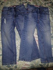 Tommy Hilfiger Boys Straight Leg Adjustable Waist Blue Jeans Size 4