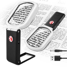 10X 45X Magnifying Glass with Light Stand Hands Free Reading Magnifier Senior