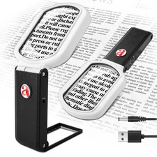 10X 45X Magnifying Glass with Light Stand Hands Free Reading Magnifier Senior