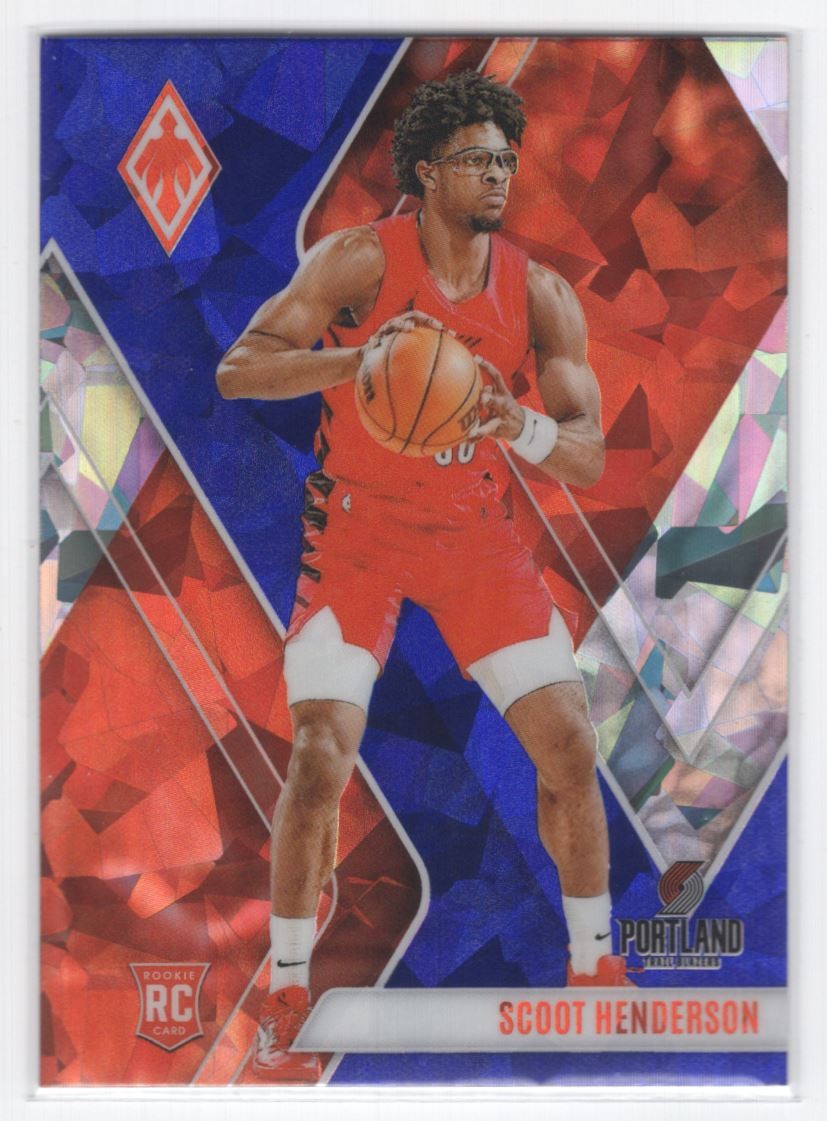 #298 2023-24 Panini Phoenix Blue Ice Scoot Henderson Rookie Portland Trail