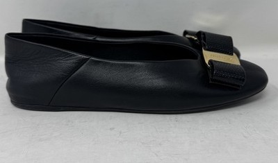 Ferragamo Vanna Bow Ballet Flat / Nero / Women s Size 5.5