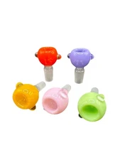 14mm X 18mm Colored Bloom Male Glass Bowl Piece For Tobacco Choose Your Color