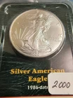 2000  Uncercuated American Silver Eagle 1 Oz Silver Dollar Coin