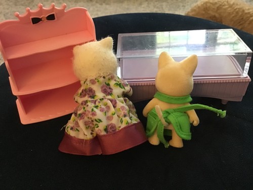Japan Sylvanian Families MOTHER and BABY PERSIAN CAT Dollhouse Miniature Lot - Picture 2 of 2