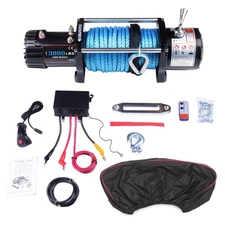 Electric Winch 4WD Truck For Jeep Truck 2 Remote Control w/cover 13000lbs