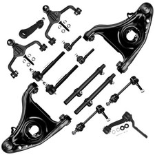 14pc Set Suspension Kit Lower Upper Control Arm Tie Rod End Adjusting Sleeve ...