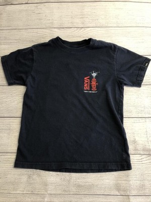 Vans Shirt Youth S/M Black Off The Wall Dalmatian Fire Hydrant Graphic Skate Tee