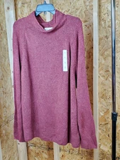 New Sweater Size 3XL Turtleneck Pullover By Ava & Viv Red Burgundy Long Sleeve 