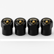 Compatible With Lamborghini 4pcs Tire Valve Stem Caps Black Anodized Aluminum