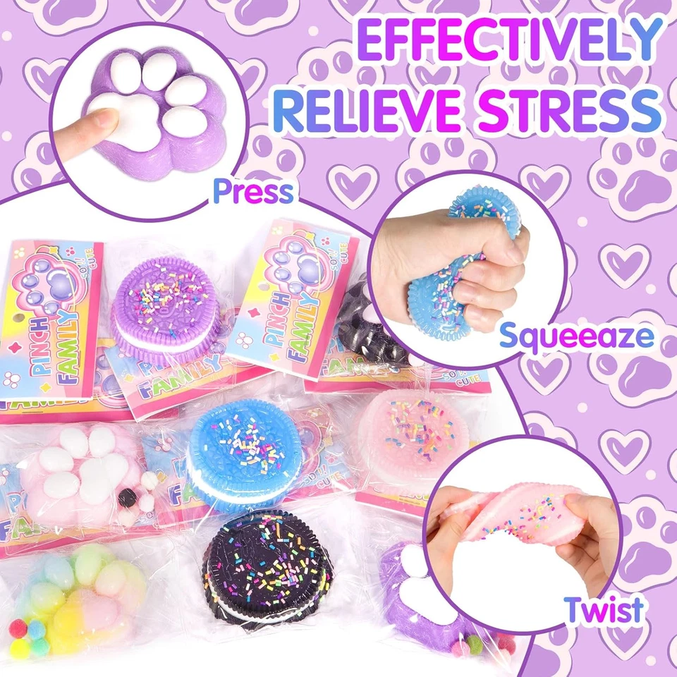 4Stück Biscuit Katzenpfoten Squishy Set Kawaii Mochi Squishy für Stressabbau - Bild 3 von 4