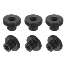 6Pcs Knurled Thumb Nuts, M3x7mm Carbon Steel Nut Iron Round Knobs Black