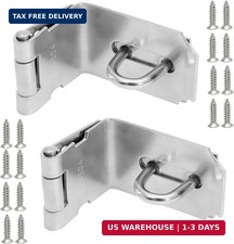 2Pcs 4 Inch Padlock Hasp 90 Degree Stainless Steel Door Clasp Latch With Screws