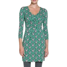 Boden Womens Dress Size 6R Stretch Geometric Floral Retro Office Artsy Fit Flare