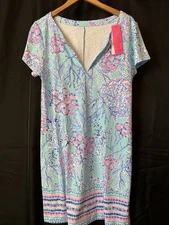 NWT Lilly Pulitzer Sophiletta UPF 50 Blue Ibiza Now You See Me Engineered Dress