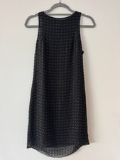 Alice and Olivia Beaded Tank Mini Shift Silk Cocktail Dress in Black - Size XS