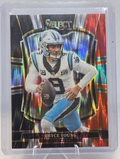 2025 Panini Select #145 Bryce Young Black and Red Prizm Shock Carolina Panthers