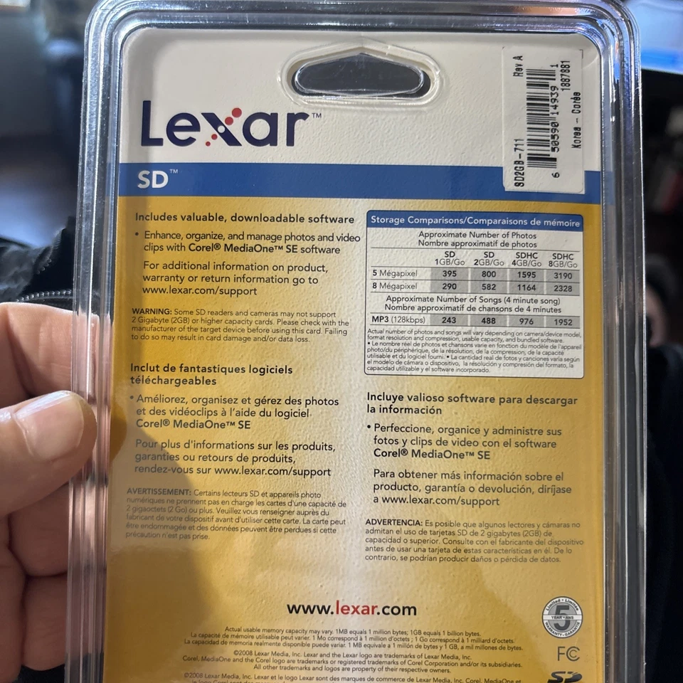 LEXAR 2 GB SD Memory Card For Media/Music NEW In Sealed Package - Image 4 of 4