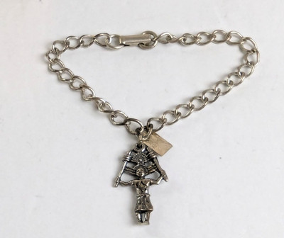 Vintage STERLING SILVER Kachina Charm Bracelet Bell Trading Post New Mexico 7''