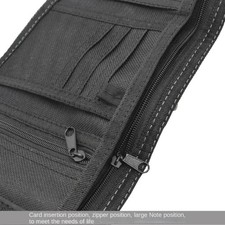 Vertical Design Black Men's Short Wallet Multi-position Leisure 3 Fold Purse Dur