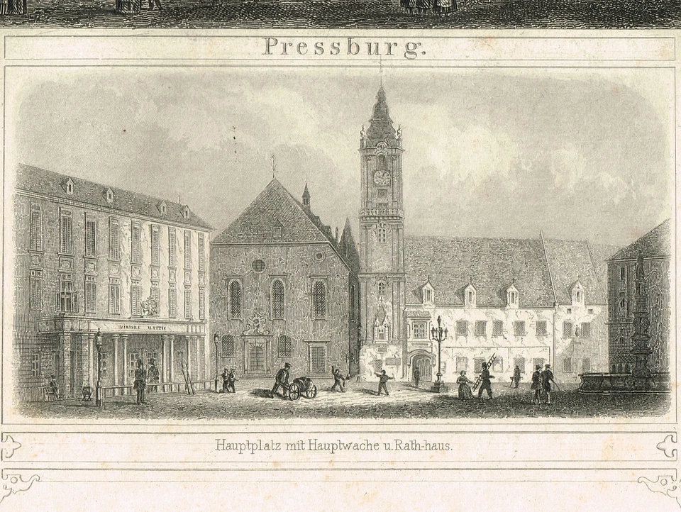 Bratislava Pressburg Poszony ORIGINAL PRINT 1859 Slovakia Slovensko Hungary - Image 4 of 4