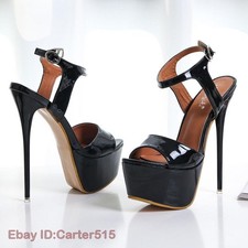 Women's Drag Queen Sandals Platform Crossdresser Peep-Toe Heels Stiletto Shoes