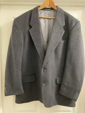 Christian Aujard Blazer Coat Mens 48 Camel Hair Blend Black Grey Coat Vintage
