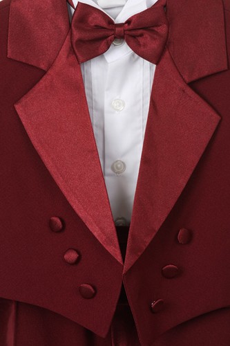 Baby Toddler & Boy Burgundy Dark Red Wedding Formal Tuxedo Suit for 3-6 months - Bild 5 von 5