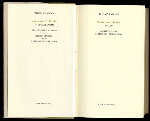 Thomas MANN★KÖNIGLICHE HOHEIT★Leinen★S. Fischer Verlag 1984★mit SU & Schuber★ - Bild 5 von 7