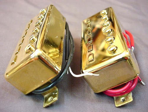 JUEGO DE PASTILLAS DE GUITARRA MINI HUMBUCKER DE REPUESTO ESTILO BÁSICO DE COLECCIÓN - DORADO - Imagen 3 de 4