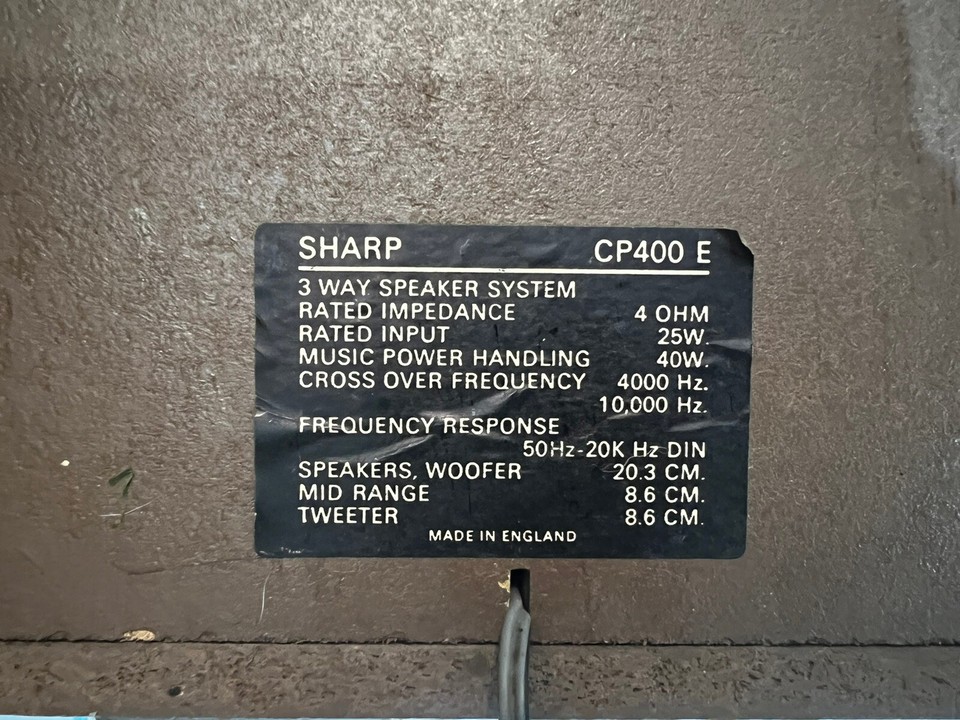 Sharp SG-450E STEREO MUSIC CENTER & CP-400E SPARES/REPAIRS COLLECTION ...