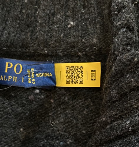 Polo Ralph Lauren Authentic Wool Blend MockNeck Speckle Blck Sweater NWT MEN Med - Picture 10 of 14