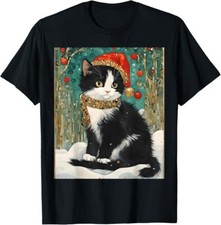 Tuxedo Cat Funny Xmas Tees, Cat Christmas New Year T-Shirt