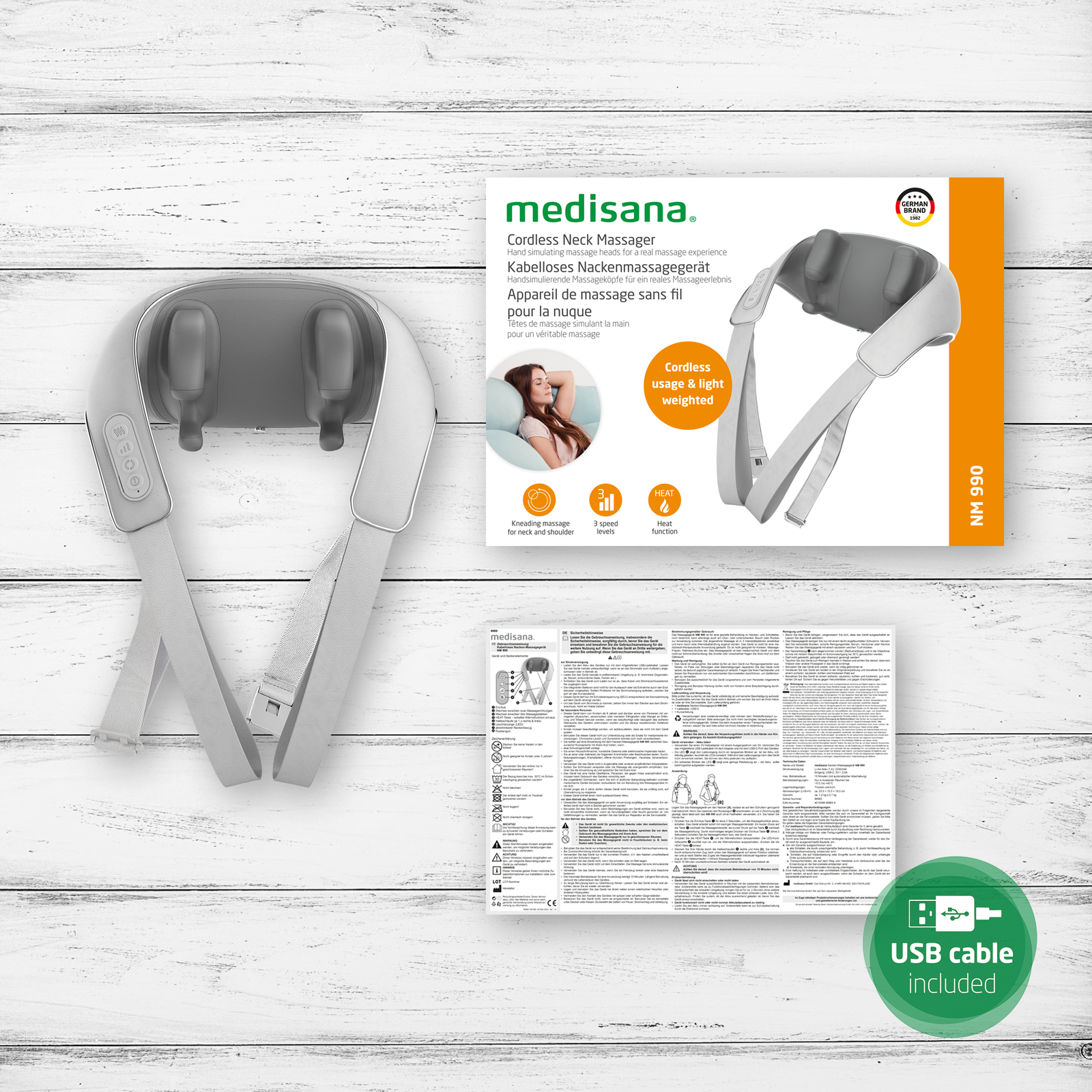 medisana NM 990 Shiatsu-Nackenmassagegerät Wärmefunktion Hands-Free Massage