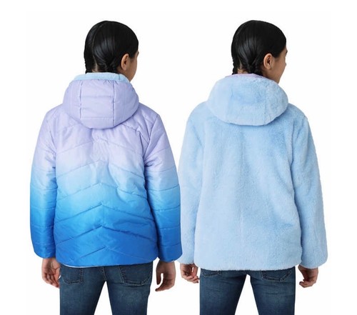 Eddie Bauer Girls' Youth Reversible Plush Jacket - Choose pattern L Or M - Picture 2 of 14