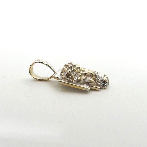 14k Gold Cross Jesus Crown of Thorns Charm Pendant Two Tone Michael Anthony 4gr - Picture 5 of 6