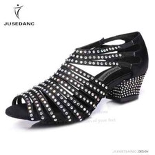 Women Ballroom Shoes Girls Latin Dance Shoes Salsa Rhinestone sandal High Heel