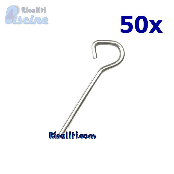 50x PICCHETTO A P ACCIAIO INOX COPERTURA PISCINA PISCINE o TENDA CAMPEGGIO