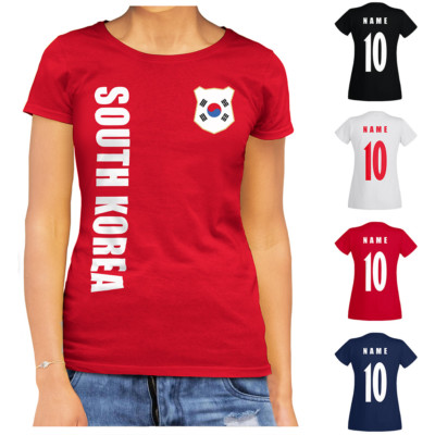 Südkorea South Korea WM 2022 Damen T-Shirt Trikot Name Nummer Fussball Team Nat