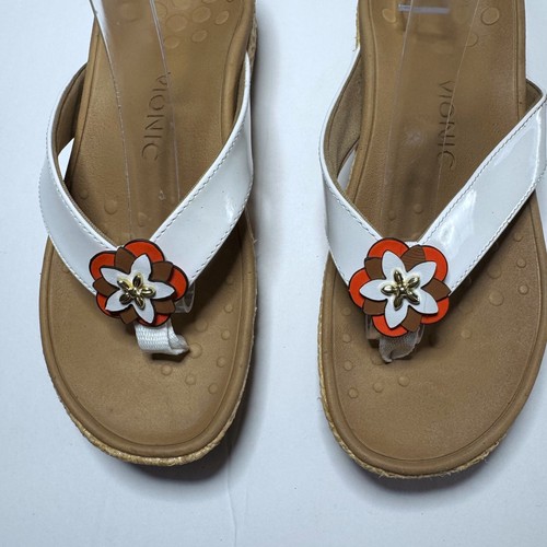 Sandalias Vionic Mimi para mujer talla 6 flores cómodas cuña plataforma chanclas zapatos - Imagen 5 de 11
