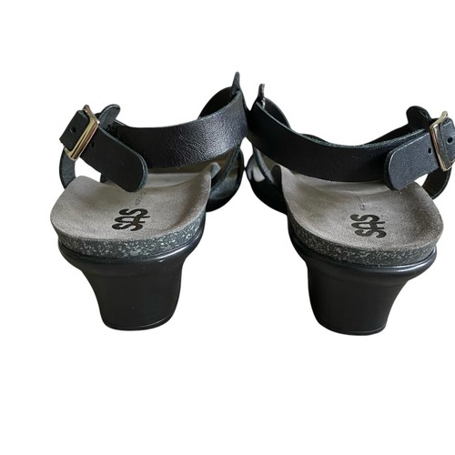 SAS Nouveau Alfa Damen-Sandalen 8WW breit schwarz Leder Riemchen Blockabsatz offen - Bild 8 von 8