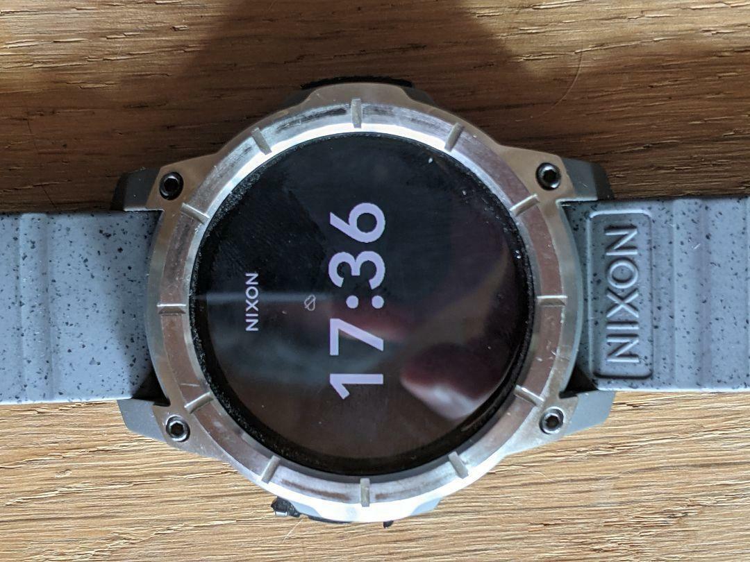 Nixon The Mission SS 48mm Android Wear Stainless Steel Smartwatch Gray Rubber