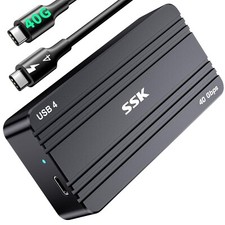 SSK M.2 SSD Enclosure 40Gbps, PCIe4 NVMe to USB4 NVMe Enclosure USB C Compati...