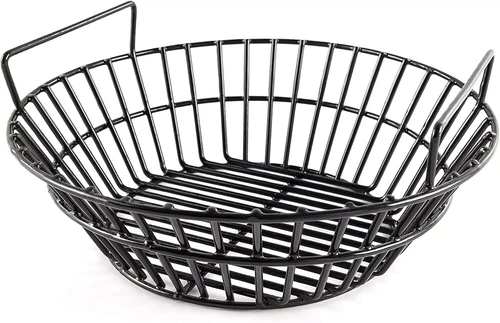 Porcelain Steel Charcoal Ash Basket Fits for Large Big Green Egg Grill, Kamado