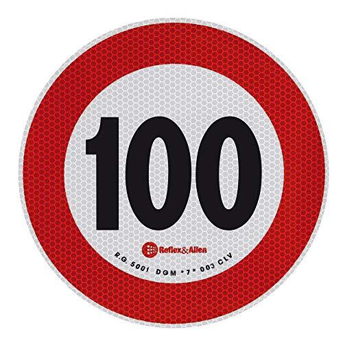 Contrassegno Velocità 100 Km/h - Adesivo Rifrangente Alta Qualità